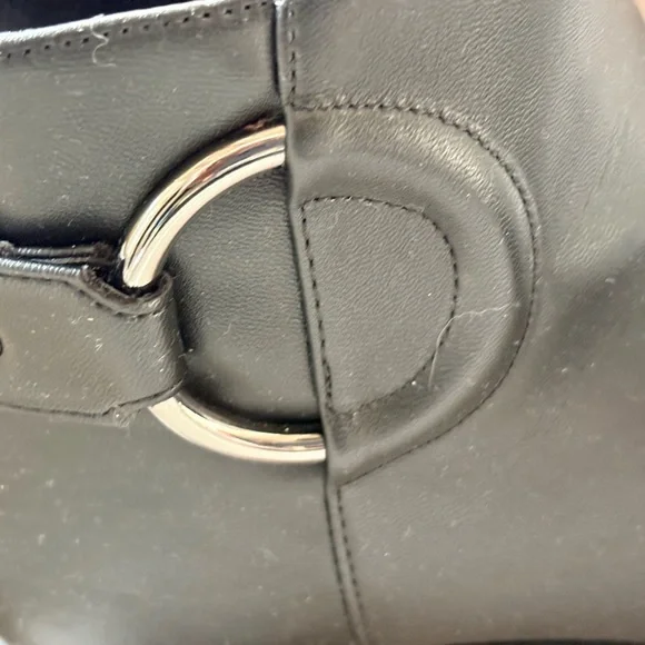 Alfani Black Leather Ankle Booties with Side Zip - Picture 6 of 10